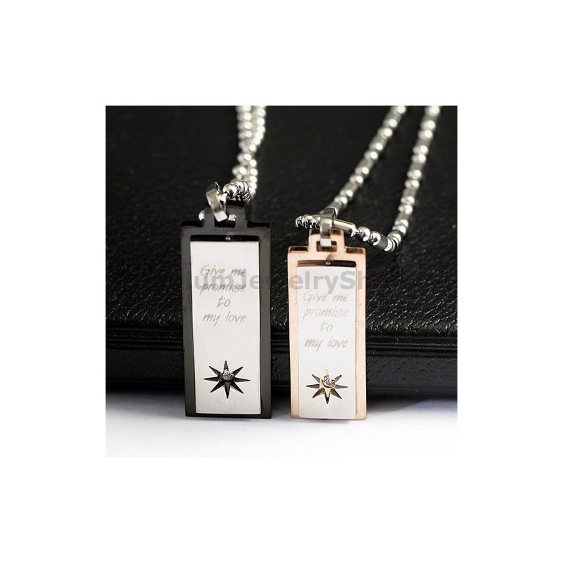 Engagement Of Love Titanium Lovers Hangers Valentijnsdag Cadeaus - Gratis Kettingen