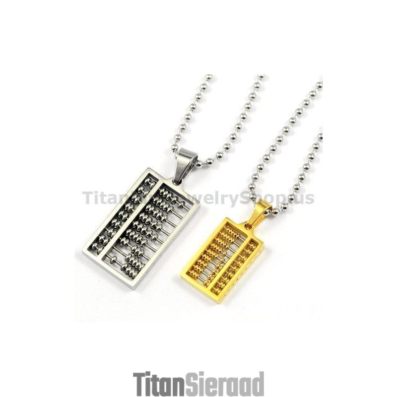 Abacus Titanium Lovers Hangers Valentijnsdag Cadeaus - Gratis Kettingen