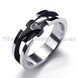 Kruis Titanium Ring Met Diamant