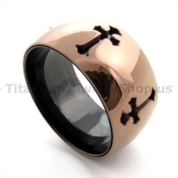 Klassieke Kruis Titanium Ring
