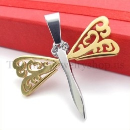 Gouden Vleugels Libelle Titanium Kruis Hanger