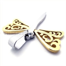 Gouden Vleugels Libelle Titanium Kruis Hanger
