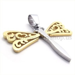 Gouden Vleugels Libelle Titanium Kruis Hanger