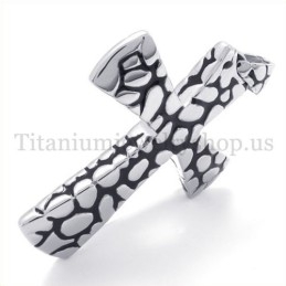 Zilveren Scree-Patroon Titanium Kruishanger