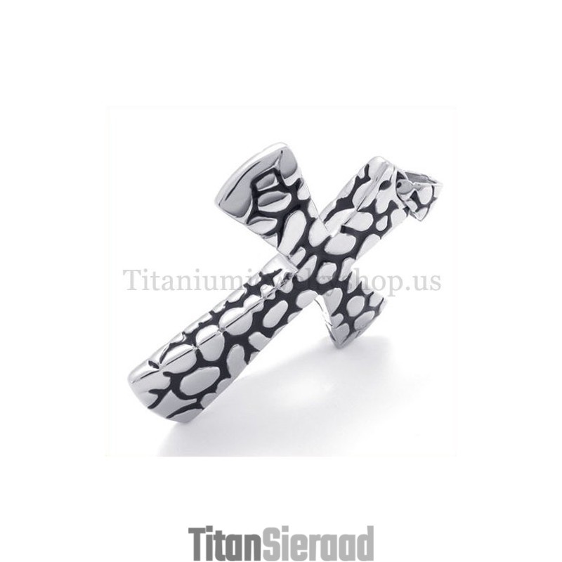 Zilveren Scree-Patroon Titanium Kruishanger Zilveren Scree-Patroon Titanium Kruishanger