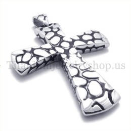 Zilveren Scree-Patroon Titanium Kruishanger