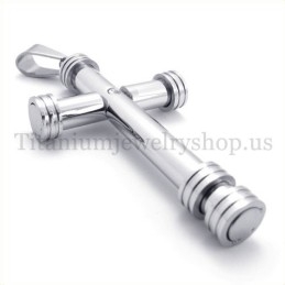 Zilveren Cilinder Mode Titanium Kruis Hanger
