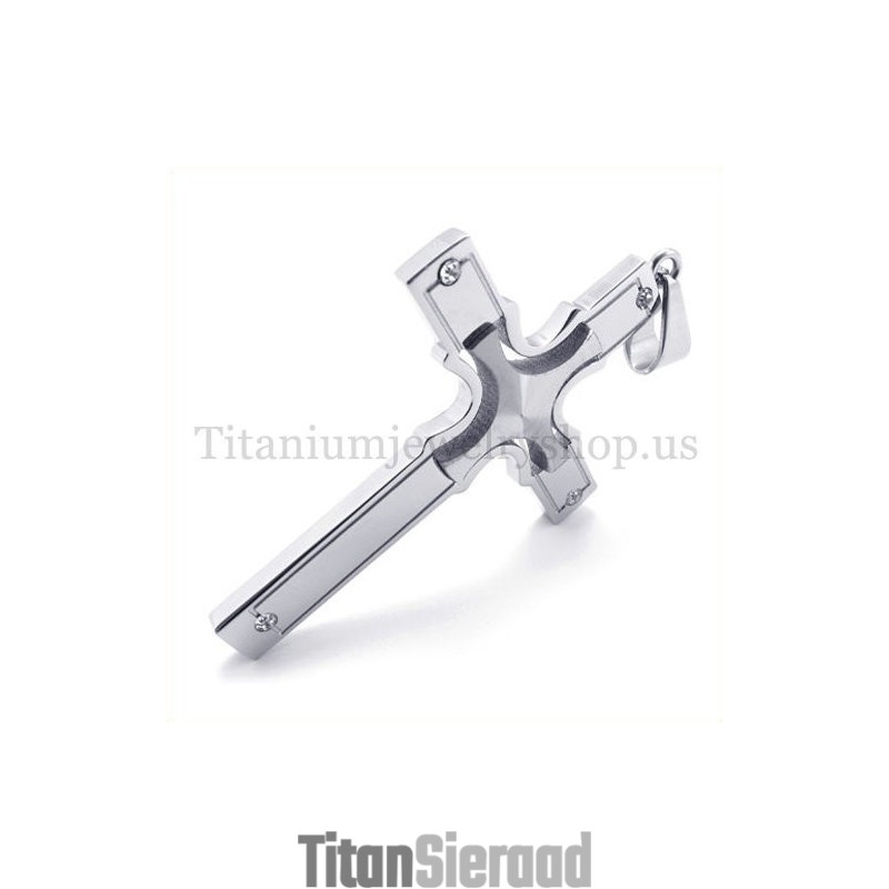 Mode Zilveren Ingebedde Kleine Kruis Met Diamanten Titanium Kruis Hanger Mode Zilveren Ingebedde Kleine Kruis Met Diamanten Titanium Kruis Hanger