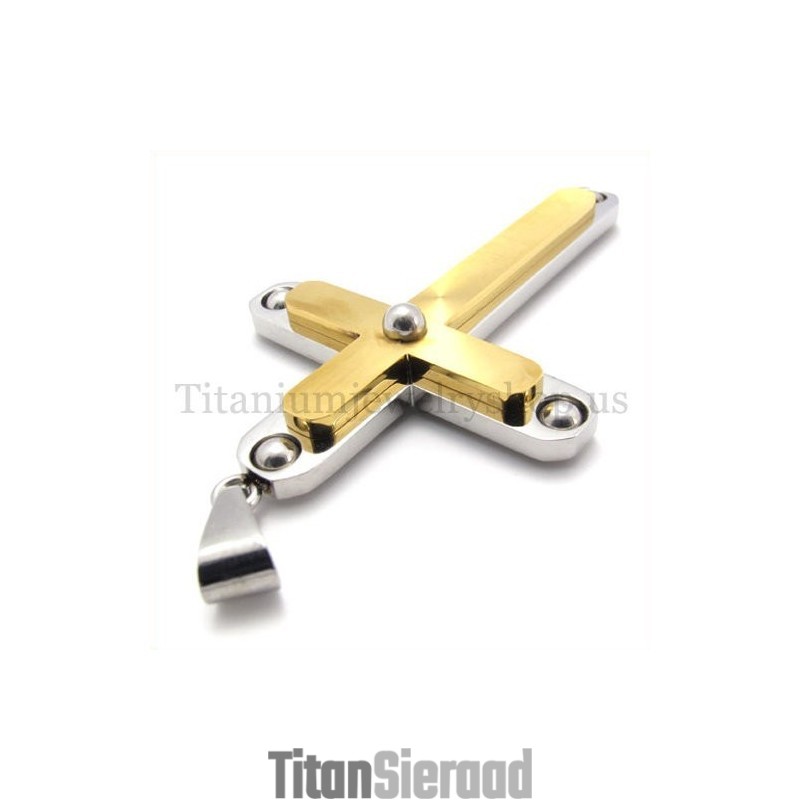 Mode Met Diamanten Twee Lagen Titanium Kruis Hanger Mode Met Diamanten Twee Lagen Titanium Kruis Hanger