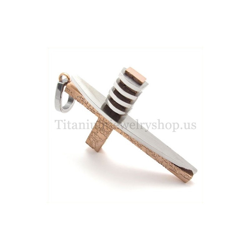 Koffiegouden Asymmetrische Vorm Mode Heren Titanium Kruis Hanger