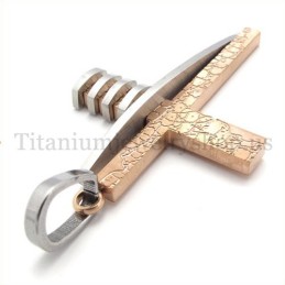 Koffiegouden Asymmetrische Vorm Mode Heren Titanium Kruis Hanger