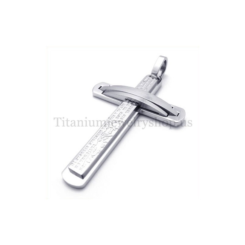 Zilveren Tweelaags Mode Titanium Kruis Hanger