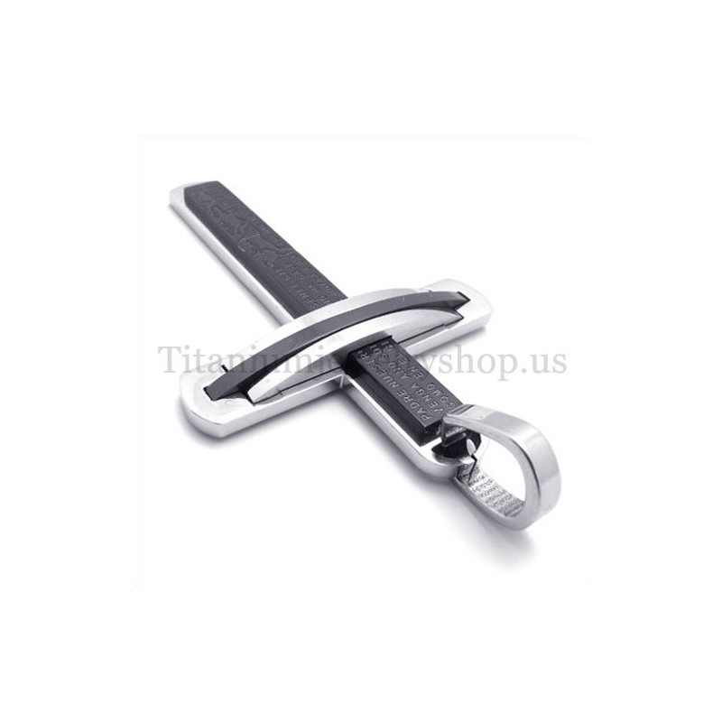 Mode Tweelaags Zwarte Titanium Kruishanger Mode Tweelaags Zwarte Titanium Kruishanger