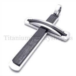 Mode Tweelaags Zwarte Titanium Kruishanger