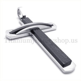 Mode Tweelaags Zwarte Titanium Kruishanger
