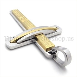 Twee Lagen Gouden Mode Titanium Kruis Hanger
