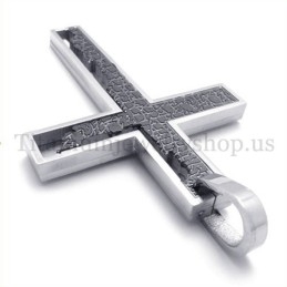 Zwarte Onvolledige Vulling Quadrate Titanium Kruishanger