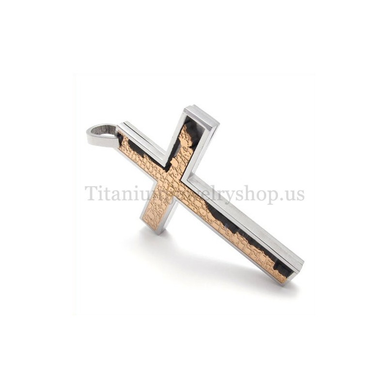 Koffiegouden Onvolledige Vulling Quadrate Titanium Kruishanger Koffiegouden Onvolledige Vulling Quadrate Titanium Kruishanger