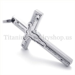 Gesneden Jezus Titanium Kruis Hanger