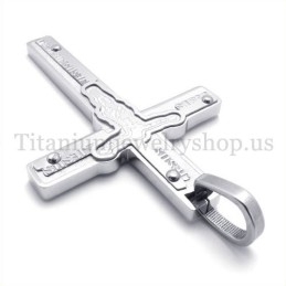 Gesneden Jezus Titanium Kruis Hanger