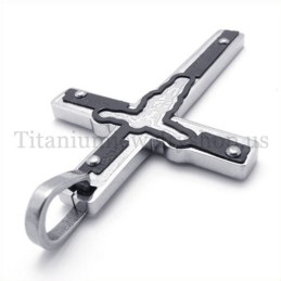 Gesneden Jezus Zwarte Titanium Kruis Hanger