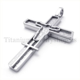 Gesneden Jezuspatroon Titanium Kruis Hanger