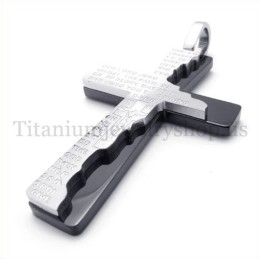 Zwarte Bijbel Twee Lagen Mode Titanium Kruis Hanger