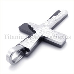 Zwarte Bijbel Twee Lagen Mode Titanium Kruis Hanger