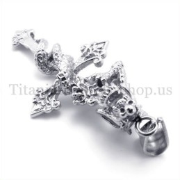 Opgerolde Draak Mannen Titanium Kruis Hanger