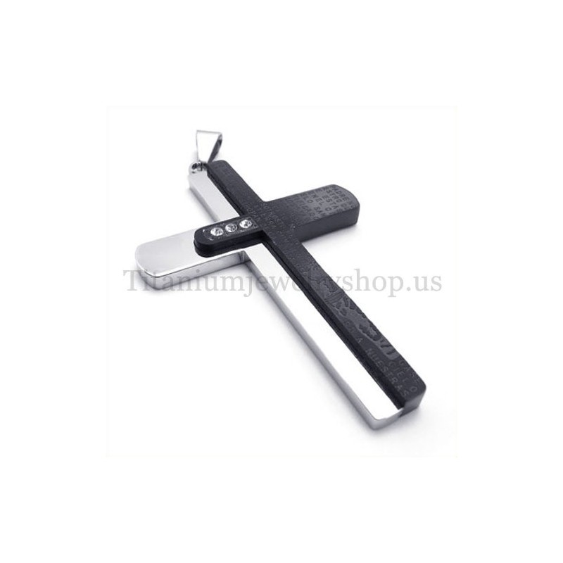 Twee Lagen Bijbel Mode Titanium Kruis Hanger Twee Lagen Bijbel Mode Titanium Kruis Hanger