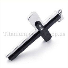 Twee Lagen Bijbel Mode Titanium Kruis Hanger
