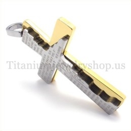 Mode Tweelaags Bijbel Titanium Kruis Hanger