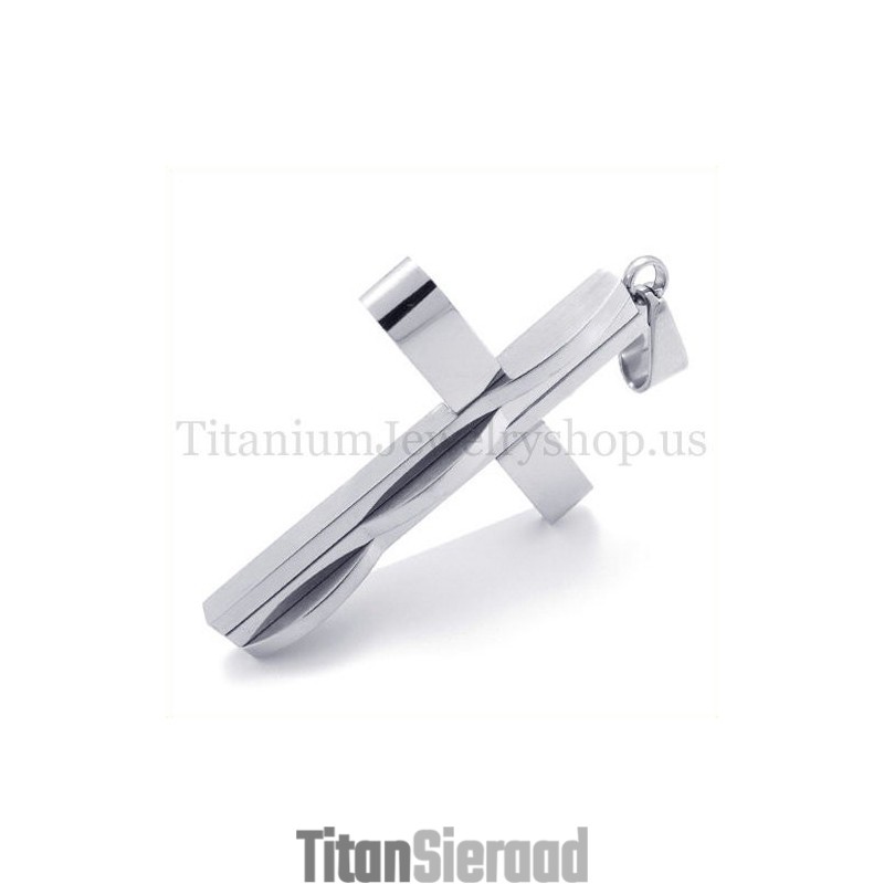 Zilveren Fashion Man Titanium Kruis Hanger Zilveren Fashion Man Titanium Kruis Hanger