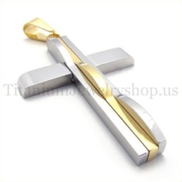 Gouden Mode Man Titanium Kruis Hanger