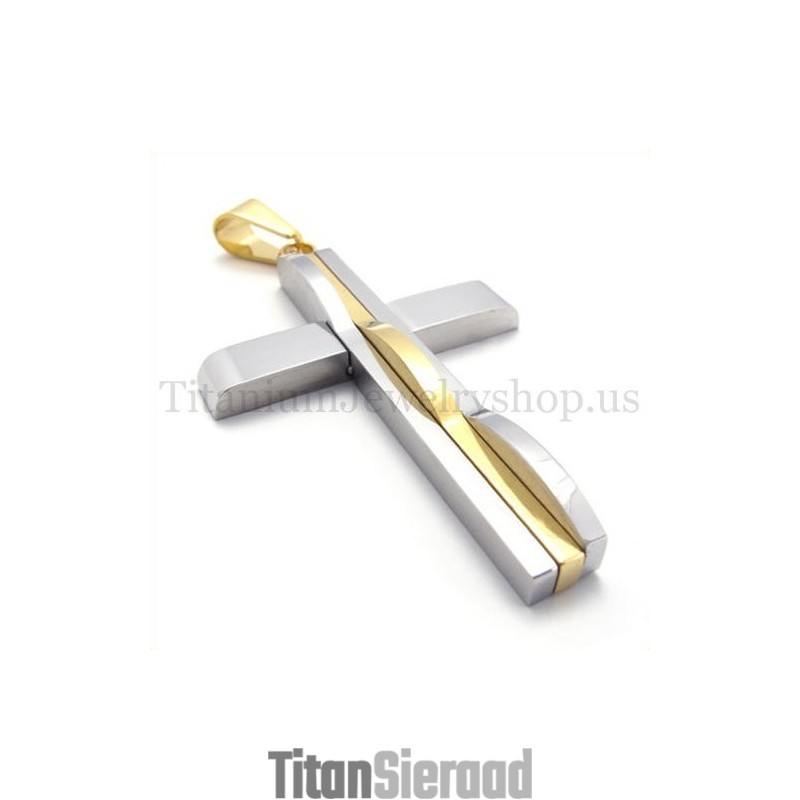 Gouden Mode Man Titanium Kruis Hanger