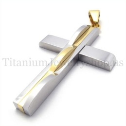 Gouden Mode Man Titanium Kruis Hanger