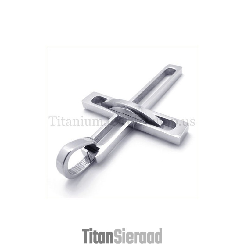 Zilveren Edele Man Mode Titanium Kruis Hanger Zilveren Edele Man Mode Titanium Kruis Hanger
