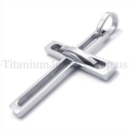 Zilveren Edele Man Mode Titanium Kruis Hanger