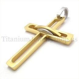Gouden Edele Man Mode Titanium Kruis Hanger