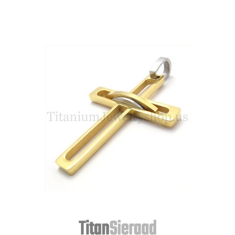 Gouden Edele Man Mode Titanium Kruis Hanger Gouden Edele Man Mode Titanium Kruis Hanger