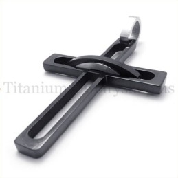 Zwarte Edele Man Mode Titanium Kruis Hanger