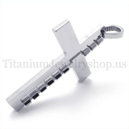Zilveren Fashion Bump Titanium Kruis Hanger