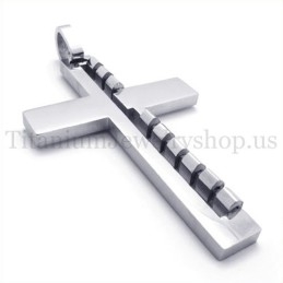 Zilveren Fashion Bump Titanium Kruis Hanger
