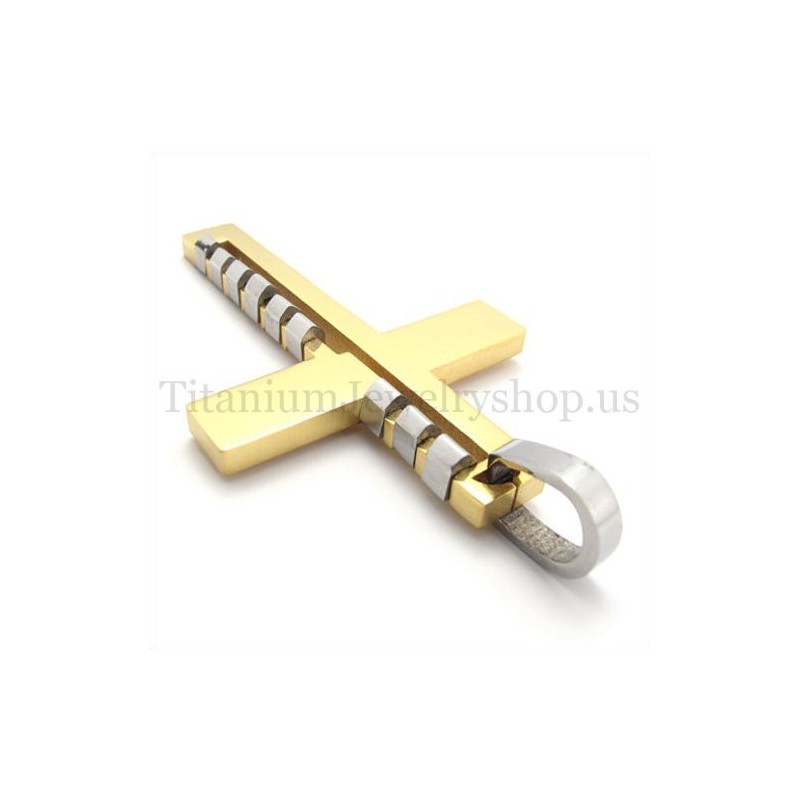Gouden Fashion Bump Titanium Kruis Hanger