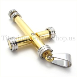 Gouden Mode Cilindrische Titanium Kruishanger