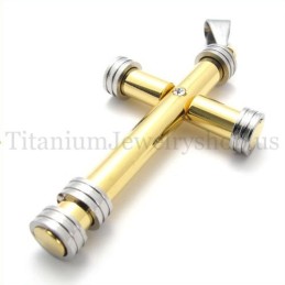 Gouden Mode Cilindrische Titanium Kruishanger