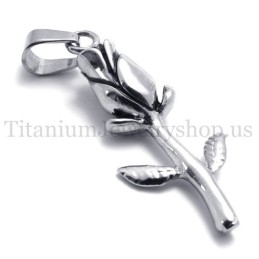 Zilveren Prachtige Roos Titanium Hanger