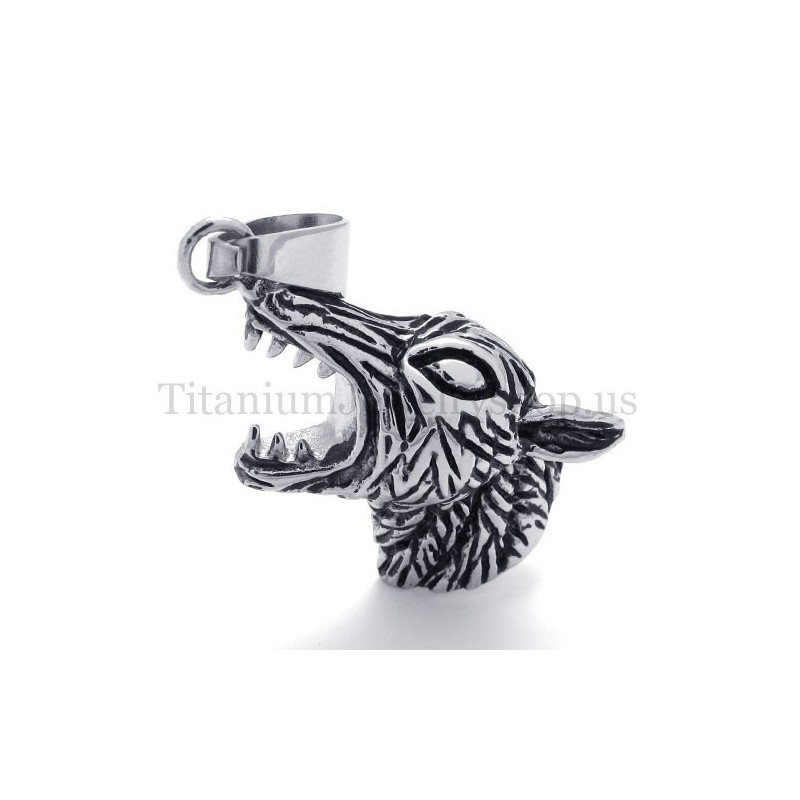 Heren Wolfkop Titanium Hanger