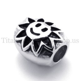 Ellipsvormige Titanium Hanger Met Zonnebloemvormige Gelukskraal