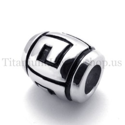 Ellipsoïde Eenvoudige Grafische Gelukskraal Titanium Hanger